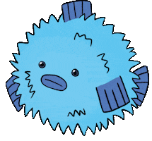 DioChama animal fish fluffy pufferfish Sticker