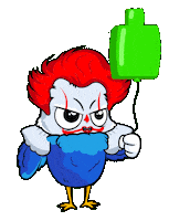 Clown Owl Sticker by BigBrains