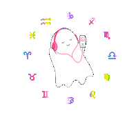 Podcast Ghost Sticker by Love, Lanyadoo