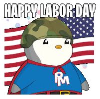 Labor Day Usa Sticker by Pudgy Penguins