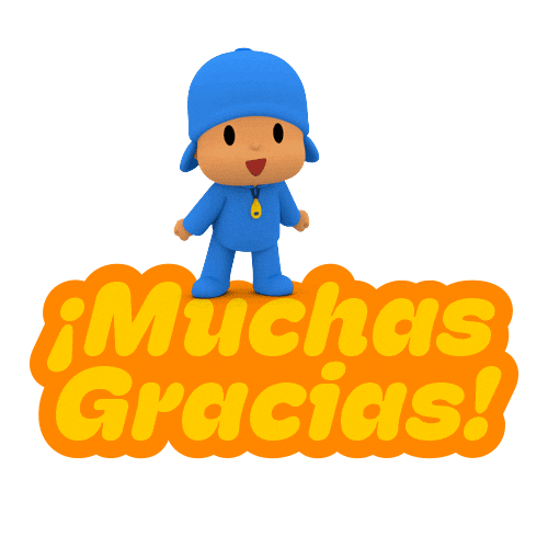 Thanks Muchas Gracias Sticker by Pocoyo
