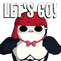 Excited Lets Go Sticker by Pudgy Penguins