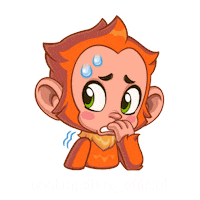 Scared Monkey Sticker by MYTONA