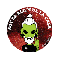 Rcosmicaco space home alien casa Sticker