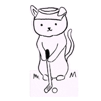 Cat Golfing Sticker