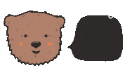 Happy Brown Bear Sticker by Rhiannon Kate