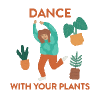 Plant Happy Dance Sticker by Saffrons Garden