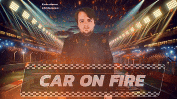 F1 Car On Fire GIF