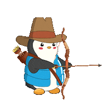 Arrow Penguin Sticker by Pudgy Penguins