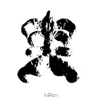 black and white 3d STICKER by Miron