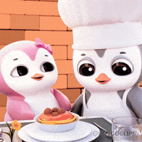 Penguclips penguin adorable home cooking cooking time GIF
