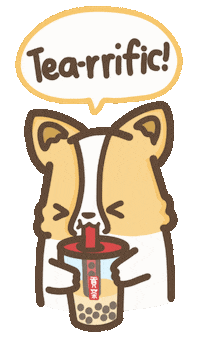 GongChaSg happy bubble corgi boba Sticker