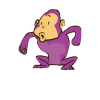 CREATEfnd monkey jumping gorilla purplegorilla Sticker