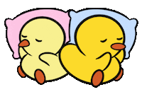 DuckieandDuck love sleep duck cuddle Sticker