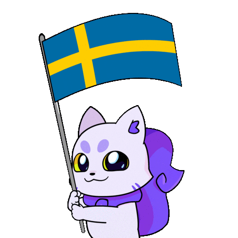 Flag Sweden Sticker by Lucky Kat Studios