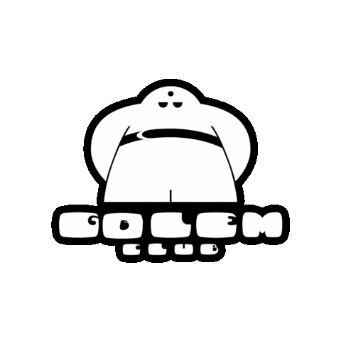 GolemClub giphygifmaker fitness golem biela Sticker