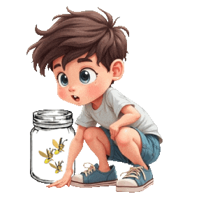 Boys Girls Fireflies Sticker