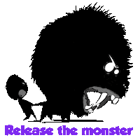 Angry Monster Sticker by Thinkerbold