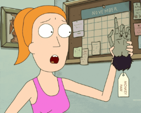 mattlongname giphyupload summer rick and morty monkeys paw GIF