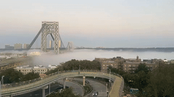 Fog Moving Over George Washington Bridge