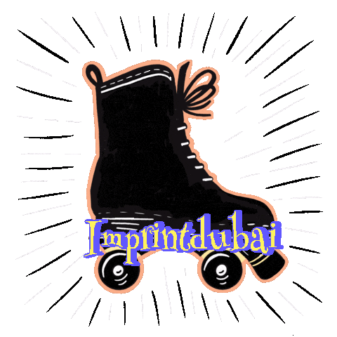 Roll With It Roller Skate Sticker by IMPRINTDUBAI