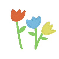 Primary Colours Flowers Sticker