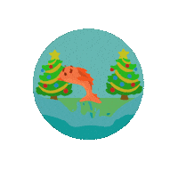 LioxFoundation fish kerst liox foundation liox Sticker