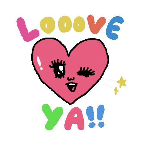 Pink Love Sticker by Yoko Georgiou