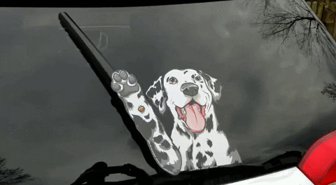 dog waving GIF by WiperTags Wiper Covers