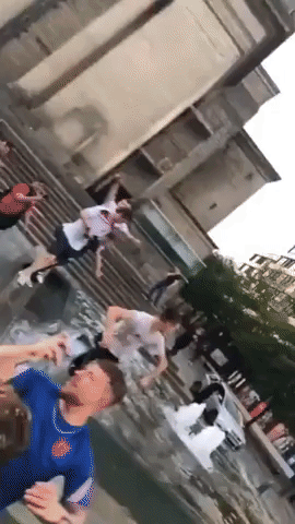 England Fans Jump Into Sheffield Fountain After Team Beats Germany