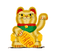 axelzapata maneki-neko bobtail axelzapataillustration good luck cat Sticker