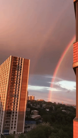 Double Rainbow Brightens Sky Above New York