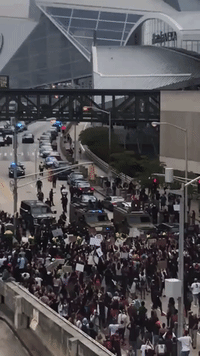 Riot Police Clash With Protestors During George Floyd Demonstration in Atlanta
