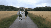 rotzloeffl happy jump maria lustig GIF