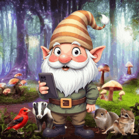 Cute Gnome Taking A Selfie GIF
