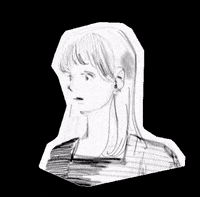 Joy8 girl sketch long hair blond GIF