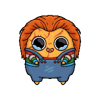 Wanna Play Chucky Doll Sticker by Sad Nuggie