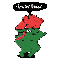 Brain Dead Sticker by Dreadpen
