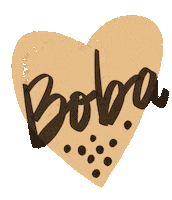 hello_carmen heart boba bubble tea milk tea Sticker