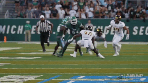 greenwave giphygifmaker football athletics jones GIF