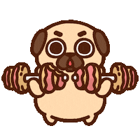 Work Out Dog Sticker by Puglie Pug