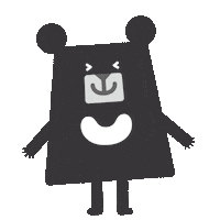 Happy Black Bear Sticker by 黑啤 BEERU