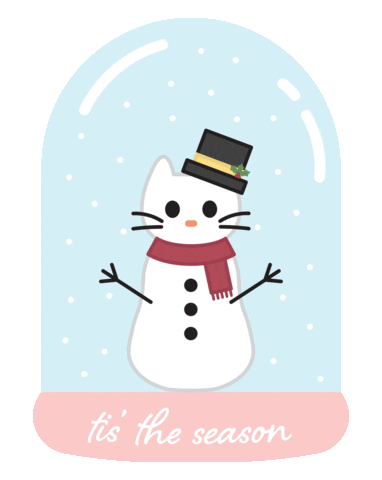 jadelaymandesigns giphyupload cat snowman tis the season Sticker