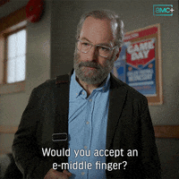 Bob Odenkirk Middle Finger GIF by AMC Networks