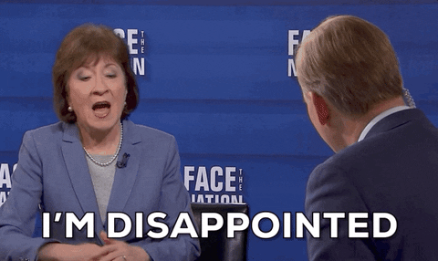 Disappointed Susan Collins GIF by GIPHY News