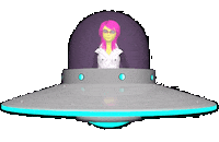Space Aliens Sticker by Ana Bachiller