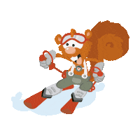 Miaalpina ski squirrel mia alpina Sticker
