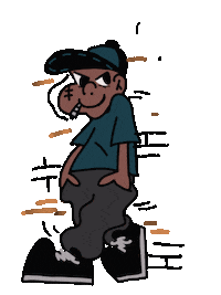 Dodo_downtown cartoon cool walking weed Sticker