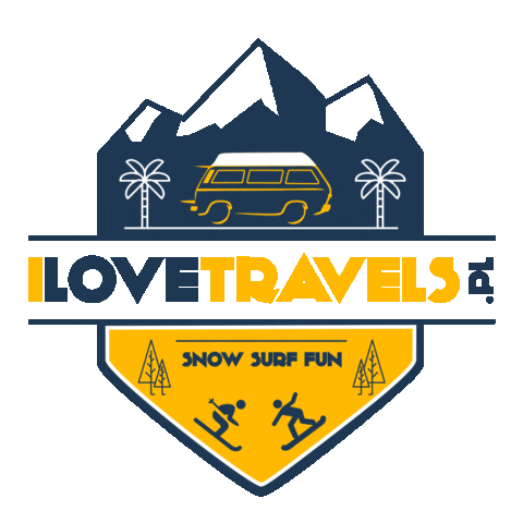 ilovetravels travel snow surf ski Sticker