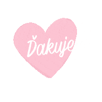 Srdce Dakujem Sticker